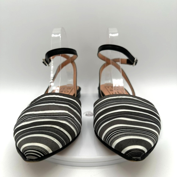 Re-Soul Silk Leather Ankle Wrap Flats Size 39 Black Modern Coastal Italy Retro - Picture 2 of 9